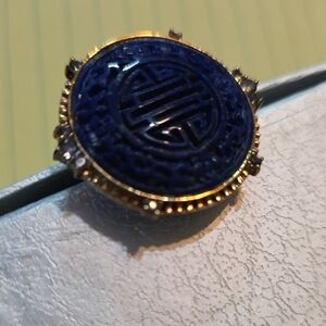 Elegant Blue and Gold Women's Ring